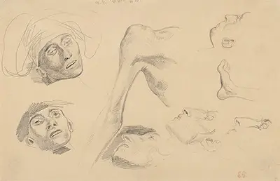 Head, Shoulder, and Foot, Studies for Scenes from the Chios Massacres Eugene Delacroix